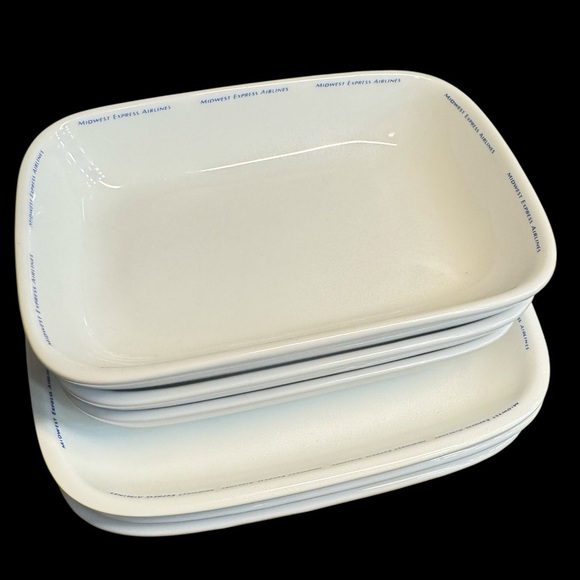 Vintage Midwest Express Airlines First Class Snack Trays & Dinner Plates - Picture 2 of 9